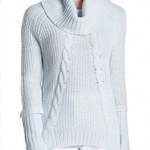 Ivanka Trump S Small Blue  Cable Knit Cowl Neck Sweater S‎